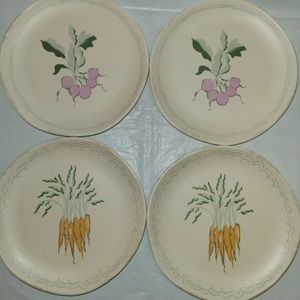 4x Threshold Salad Plates 9” Melamine Easter Farmhouse Country Radish & Carrot